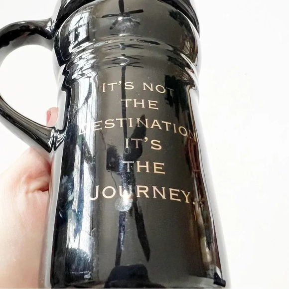 Harley Davidson Black Travel Sipper Mugs Ceramic Chrome Flame Emblem Set of Two - Picture 9 of 10